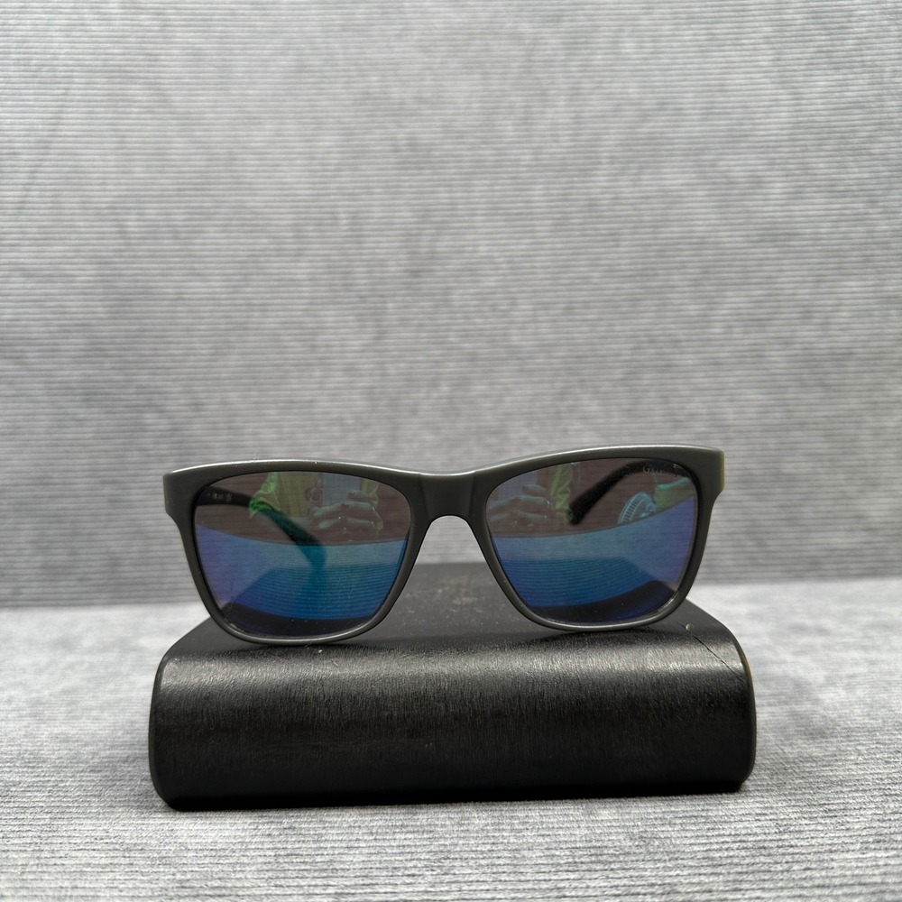Guess Mens Rectangular Sunglasses Matte Gray Blue Mirrored Lens GU6952